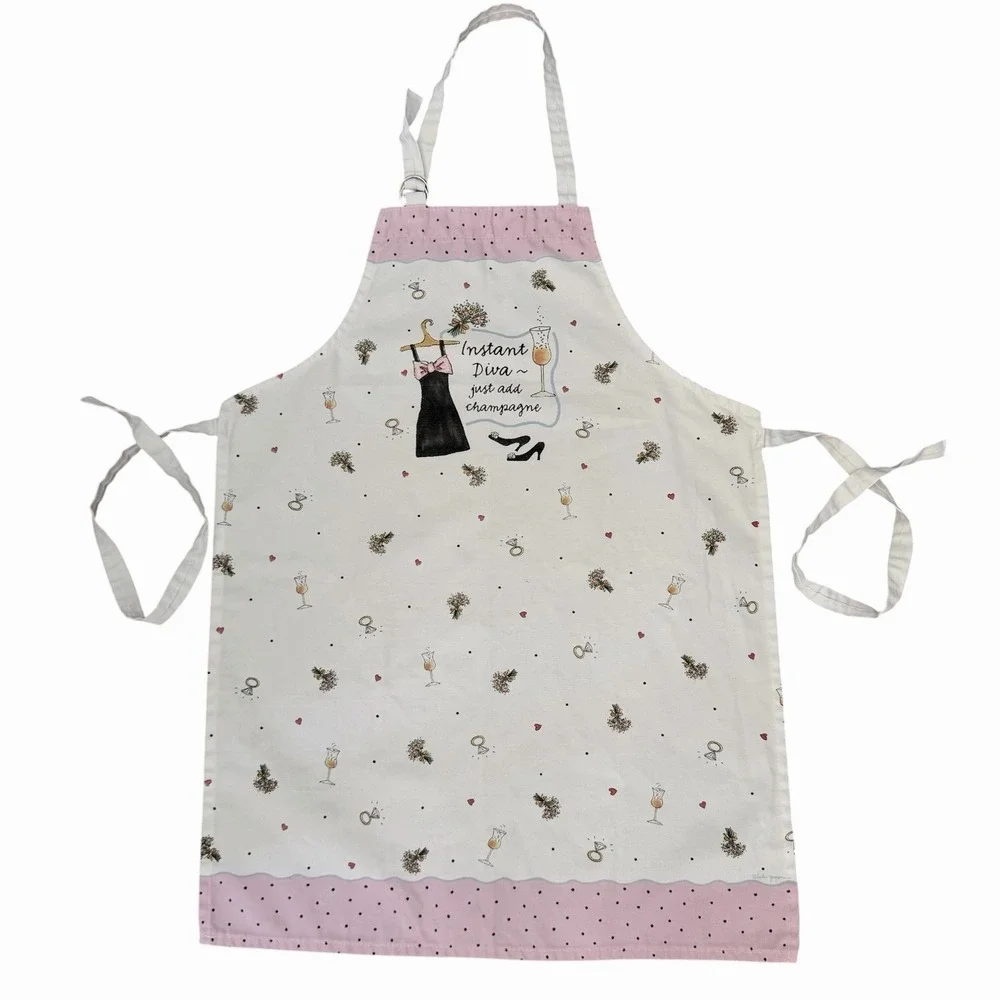 Kay Dee Designs Champagne Instant Diva Apron Kitchen Cooking Diamonds Pink Retro